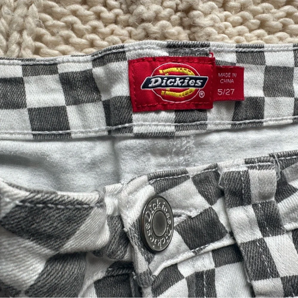 Dickies Black and White Checkerboard Women’s Shorts - Picture 2 of 3